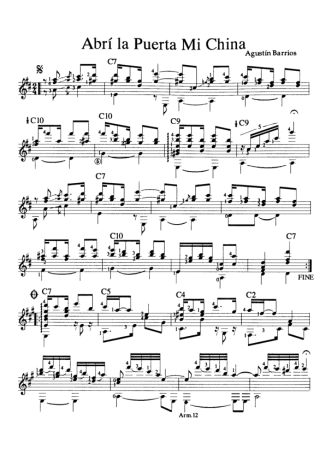 17760 Sheet music - Abrí La Puerta Mi China - Acoustic Guitar