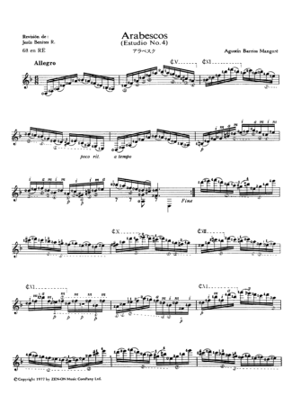 17758 Sheet music - Arabescos (Estúdio Nº 4) - Acoustic Guitar