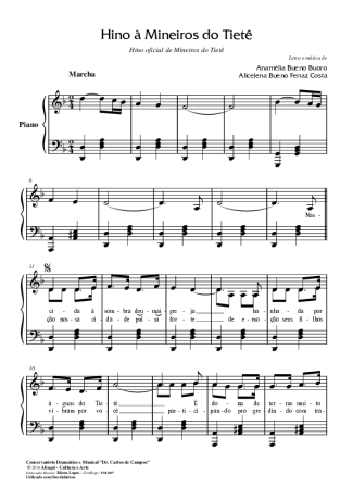 26956 Sheet music - Hino A Mineiros Do Tiete - Piano