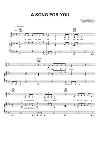 32167 Sheet music - A Song For You - Piano