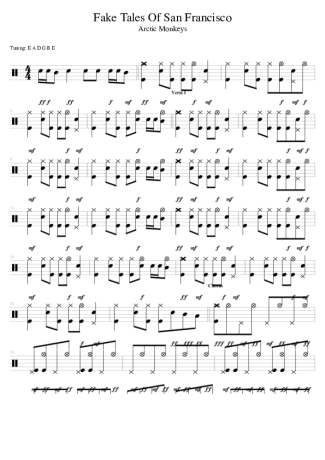 38631 Sheet music - Fake Tales Of San Francisco - Drums