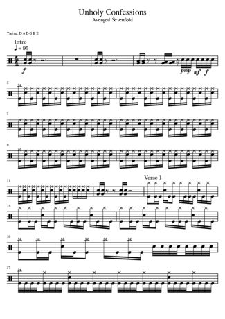 37448 Sheet music - Unholy Confessions - Drums