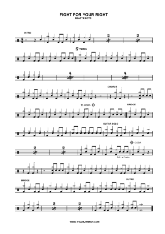 6460 Sheet music - (You Gotta) Fight for Your Right (To Party) - Drums