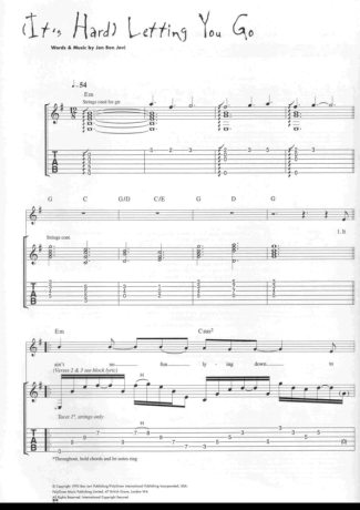 22247 Sheet music - (Its Hard) Letting You Go - Guitar