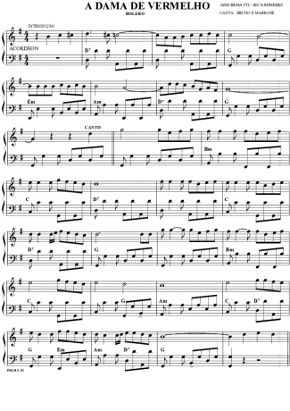 14 Sheet music - A Dama de Vermelho - Accordion