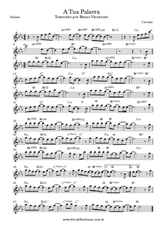 7341 Sheet music - A Tua Palavra - Keyboard