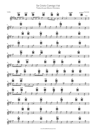 44186 Sheet music - Se Cristo Comigo Vai - Acoustic Guitar