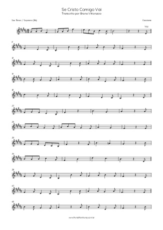 44181 Sheet music - Se Cristo Comigo Vai - Tenor Saxophone Soprano (Bb)