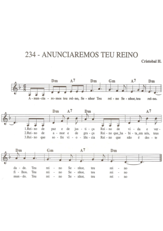 9249 Sheet music - Anunciaremos Teu Reino - Keyboard