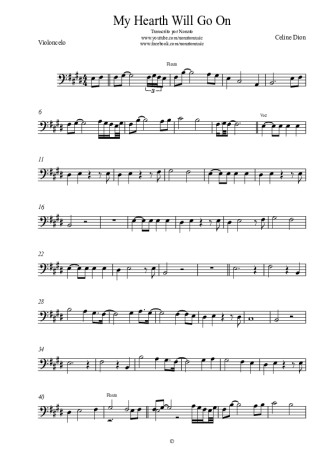 21135 Sheet music - My Heart Will Go On - Cello