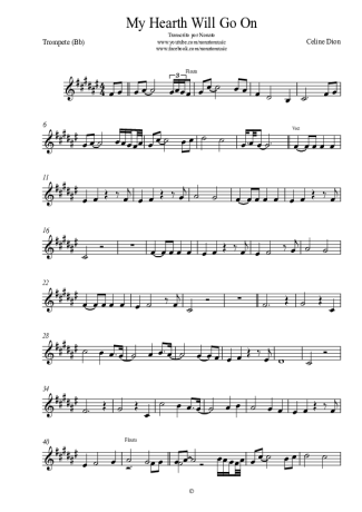 21132 Sheet music - My Heart Will Go On - Trumpet