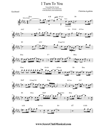 4239 Sheet music - I Turn To You - Keyboard