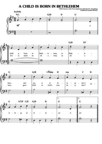 32370 Sheet music - A Child Is Born In Bethlehem - Piano