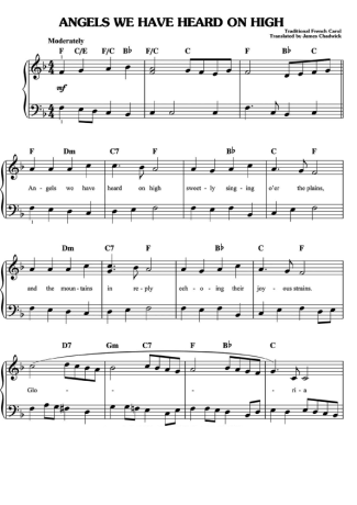 32373 Sheet music - Angels We Have Heard On High (V2) - Piano