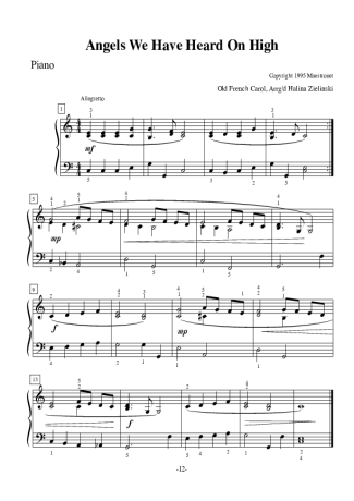 9114 Sheet music - Angels We Have Heart on High - Piano