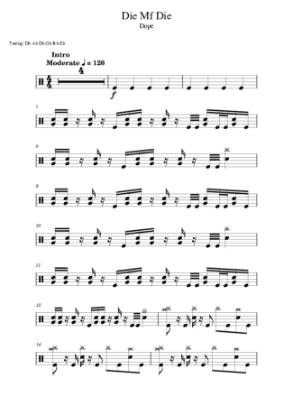 39981 Sheet music - Die Mf Die - Drums