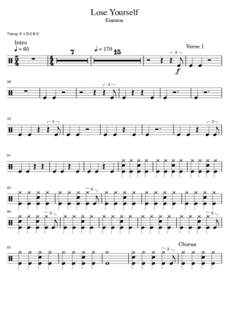 38529 Sheet music - Lose Yourself - Drums