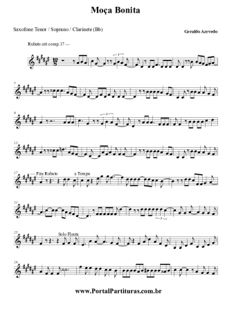 2817 Sheet music - Moça Bonita - Tenor Saxophone Soprano (Bb)
