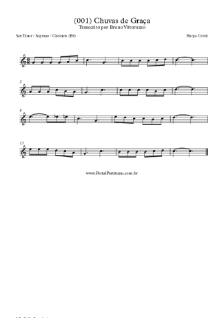 19726 Sheet music - (001) Chuvas De Graça - Tenor Saxophone Soprano (Bb)