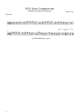 19868 Sheet music - (013) Jesus Comprou-me - Cello