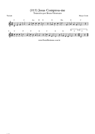 19863 Sheet music - (013) Jesus Comprou-me - Keyboard