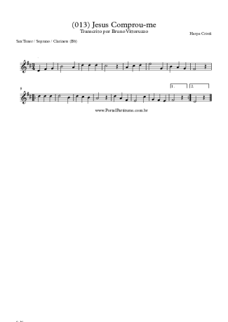 19861 Sheet music - (013) Jesus Comprou-me - Tenor Saxophone Soprano (Bb)