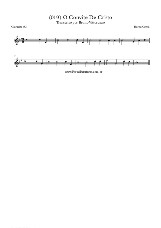 19924 Sheet music - (019) O Convite De Cristo - Clarinet (C)