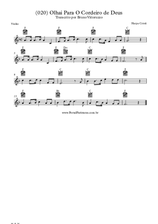 19951 Sheet music - (020) Olhai Para O Cordeiro De Deus - Acoustic Guitar