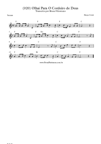 19940 Sheet music - (020) Olhai Para O Cordeiro De Deus - Keyboard
