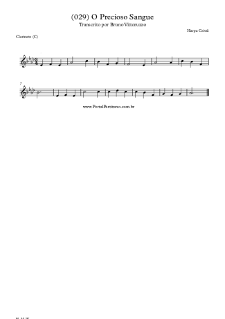 20049 Sheet music - (029) O Precioso Sangue - Clarinet (C)