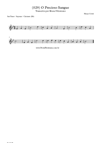 20052 Sheet music - (029) O Precioso Sangue - Tenor Saxophone Soprano (Bb)