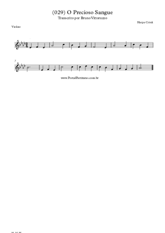 20058 Sheet music - (029) O Precioso Sangue - Violin