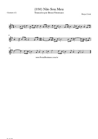 20060 Sheet music - (030) Não Sou Meu - Clarinet (C)