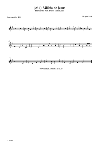 20180 Sheet music - (034) Milícia De Jesus - Alto Saxophone