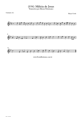 20176 Sheet music - (034) Milícia De Jesus - Clarinet (C)