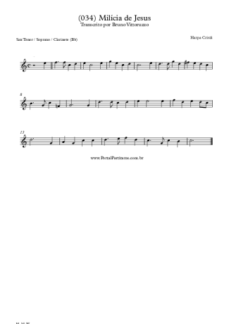 20179 Sheet music - (034) Milícia De Jesus - Tenor Saxophone Soprano (Bb)