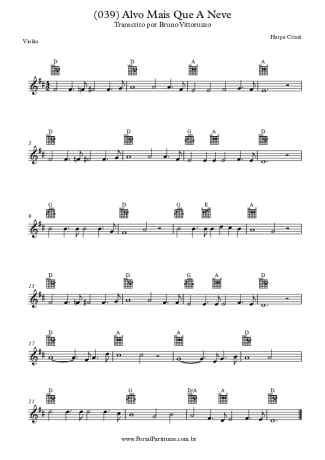 20239 Sheet music - (039) Alvo Mais Que A Neve - Acoustic Guitar