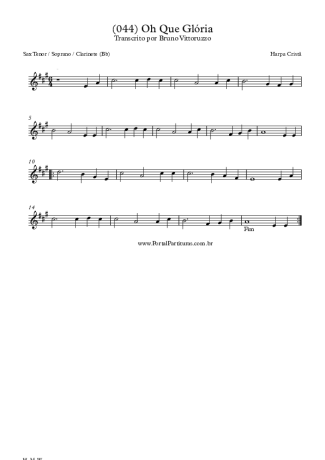 20290 Sheet music - (044) Oh Que Glória - Tenor Saxophone Soprano (Bb)