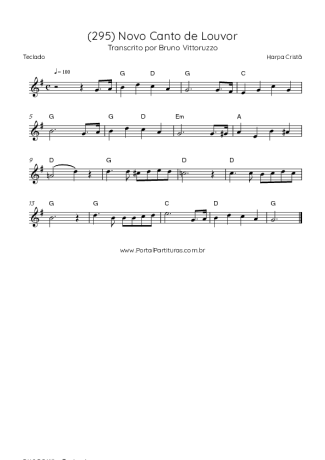 39839 Sheet music - (295) Novo Canto De Louvor - Keyboard