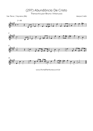 39861 Sheet music - (297) Abundância De Cristo - Tenor Saxophone Soprano (Bb)