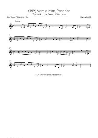 43002 Sheet music - (359) Vem A Mim Pecador - Tenor Saxophone Soprano (Bb)