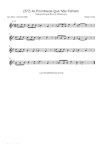43218 Sheet music - (377) As Promessas Que Não Falham - Tenor Saxophone Soprano (Bb)