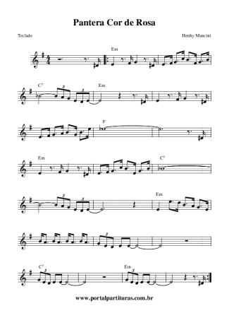960 Sheet music - A Pantera Cor de Rosa (The Pink Panther Theme) - Keyboard