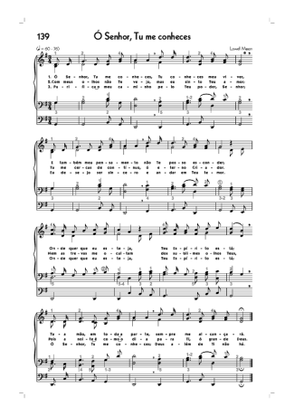18782 Sheet music - (139) Ó Senhor Tu Me Conheces - Organ