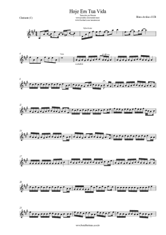 24213 Sheet music - Hoje Em Tua Vida - Clarinet (C)