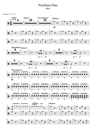 42334 Sheet music - Northern Star - Drums