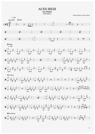 33417 Sheet music - Aces High - Drums