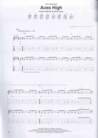 20825 Sheet music - Aces High - Guitar