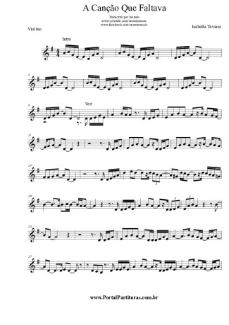 3501 Sheet music -  A Canção Que Faltava - Violin