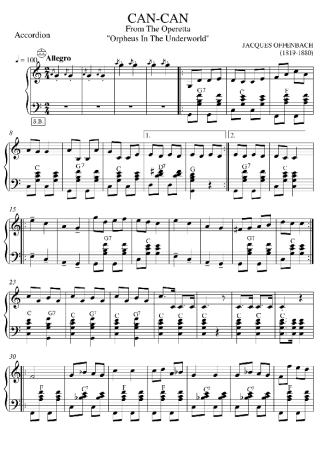 636 Sheet music - Can Can - Accordion